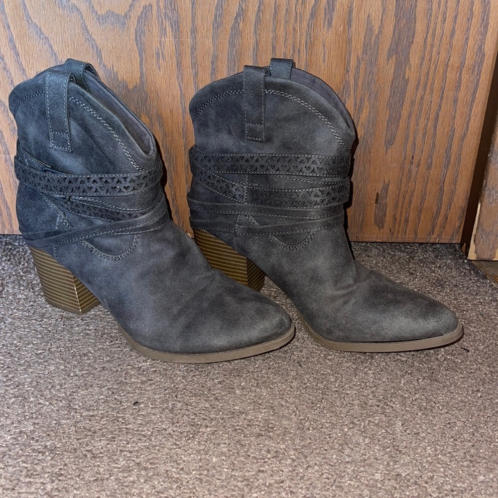Gray booties